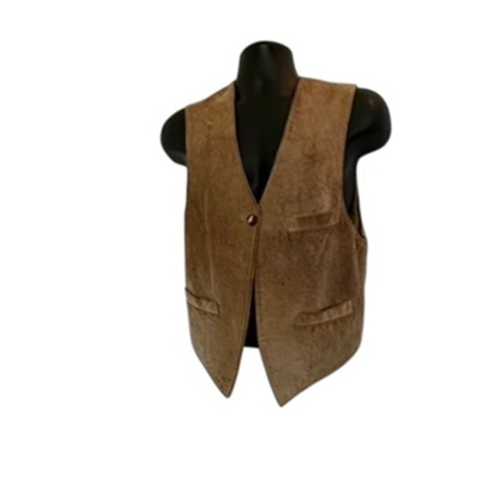Hype Genuine Leather Suede Vest Tan Brown Western Cowboycore Medium - Picture 2 of 14